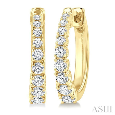 Graduated Diamond Fashion Hoop Earrings