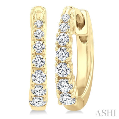 Graduated Petite Diamond Huggie Fashion Earrings