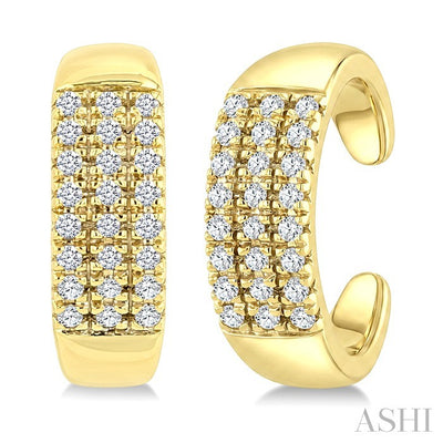 Petite Diamond Fashion Huggie Cuff Earrings