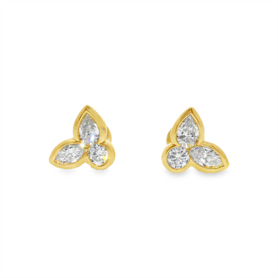 Diamond Bezel Stud Earrings