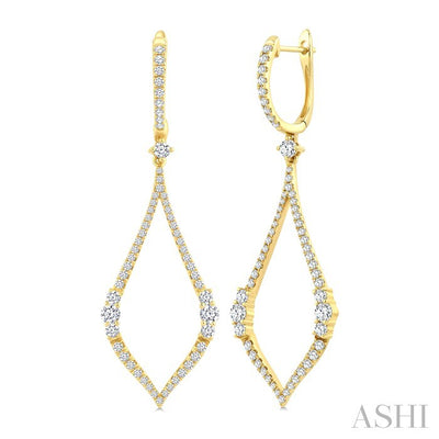 Marquise Shape Link Diamond Fashion Earrings