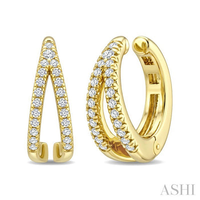 Petite Diamond Fashion Huggie Cuff Earrings
