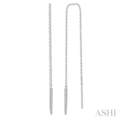 Tapered Threader Diamond Long Chain Earrings