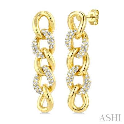 Curb Link Diamond Fashion Earrings