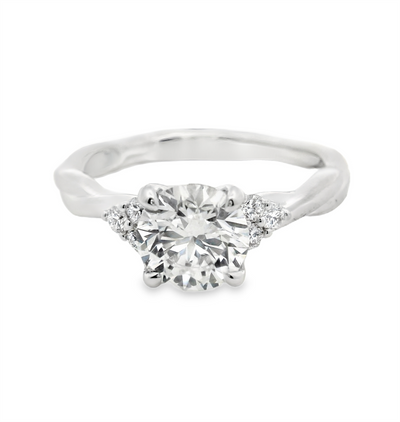Round Diamond Twist Engagement Ring