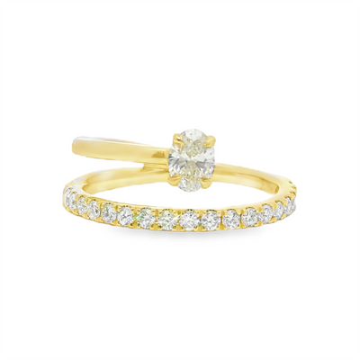 Diamond Asymmetric Fashion Ring