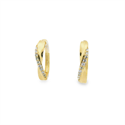 Diamond Huggie Hoop Earrings