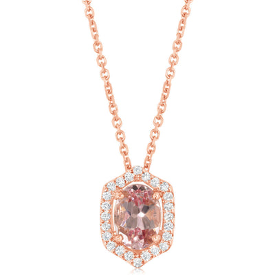 Lotus Garnet & Diamond Halo Pendant