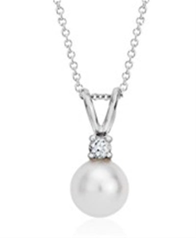 Pearl & Diamond Solitaire Pendant