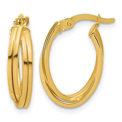 Twist Oval Hoop Earrings