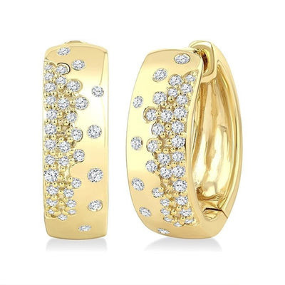 Diamond Huggie Hoop Earrings