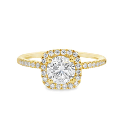 Round Diamond Halo Engagement Ring