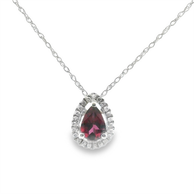 Rhodolite Garnet & Diamond Pendant