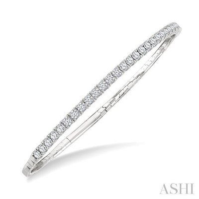 Diamond Halfway Straight Flex Bangle