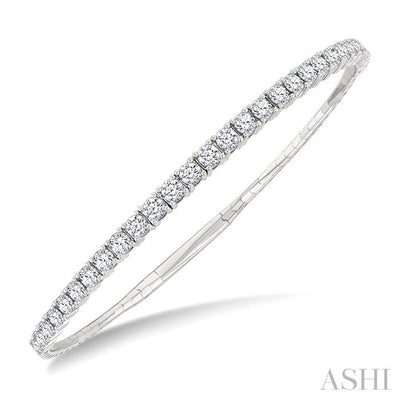 Diamond Halfway Graduated Flex Bangle