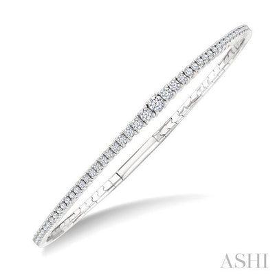 Diamond Halfway Graduated Flex Bangle