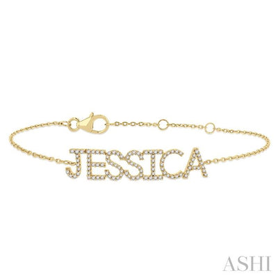 Block 'JESSICA' Diamond Name Chain Bracelet