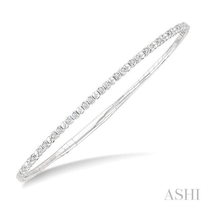 Diamond Halfway Bezel Bubble Flex Bangle