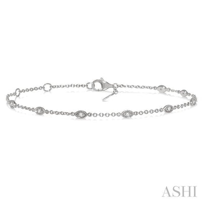 Marquise Shape Diamond Station Chain Bracelet