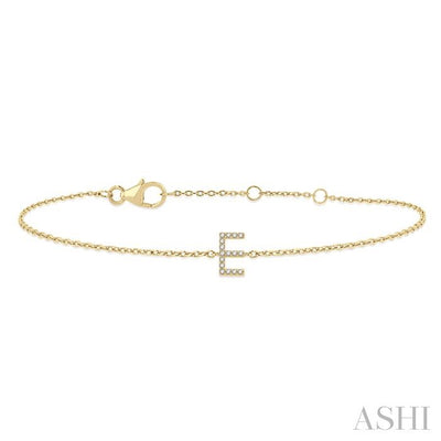 Block 'E' Initial Diamond Chain Bracelet
