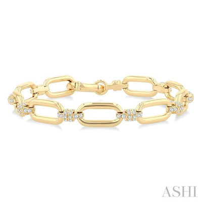 Aeris Gold Paperclip Diamond Fashion Bracelet