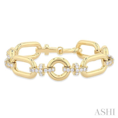 Aeris Gold Bold Link Diamond Fashion Bracelet