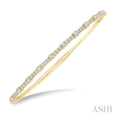 Halfway Diamond Prong-Set Flex Bangle