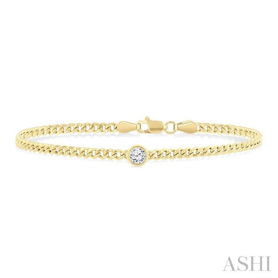 Round Shape Curb Diamond Fashion Bracelet