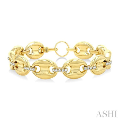 Aeris Gold Bold Mariner Link Diamond Fashion Bracelet