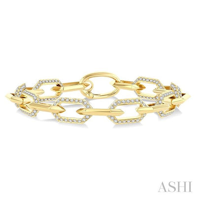 Aeris Gold Hexagon Shape Link Diamond Fashion Bracelet