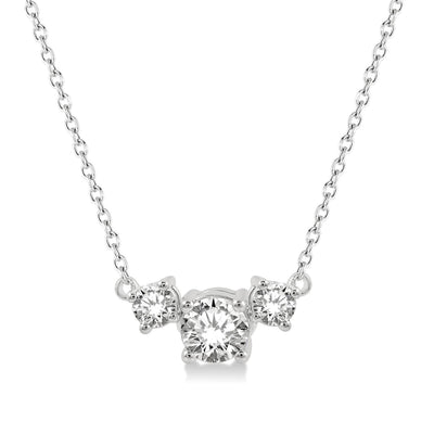 Diamond Three Stone Necklace