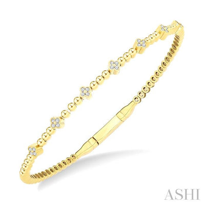 Bead Clover Diamond Fashion Flex Bangle