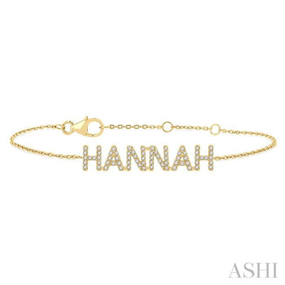 Block 'HANNAH' Diamond Name Chain Bracelet