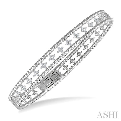 Flora Halfway Diamond Flex Bangle