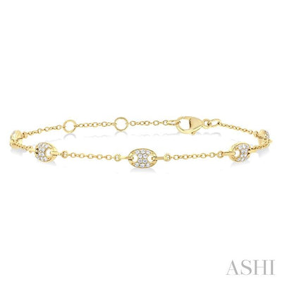 Mariner Link Diamond Station Chain Bracelet