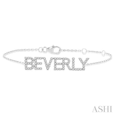Block 'BEVERLY' Diamond Name Chain Bracelet
