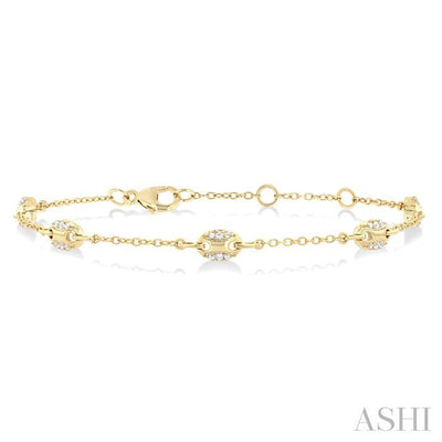 Mariner Link Diamond Station Chain Bracelet