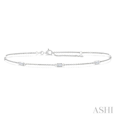 Rectangle Shape Station Diamond Chain Bracelet