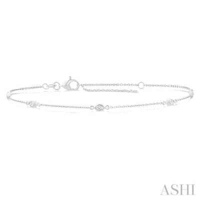 Marquise Shape Diamond Station Chain Bracelet