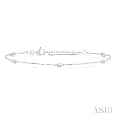 Pear Shape Station Diamond Chain Bracelet