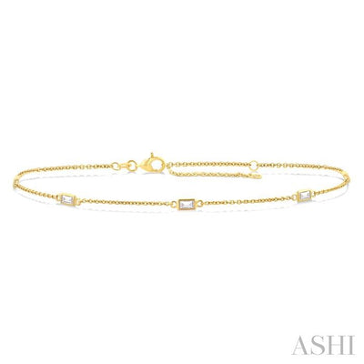 Rectangle Shape Station Diamond Chain Bracelet