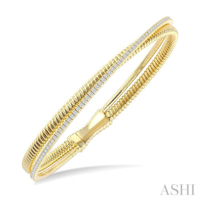 Dual Row Diamond Fashion Flex Bangle
