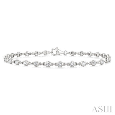Bezel Set Diamond Station Bracelet