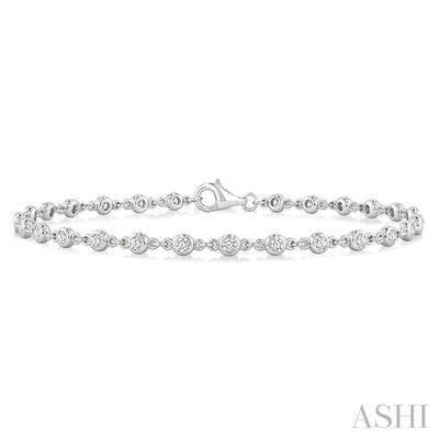 Bezel Set Diamond Station Bracelet