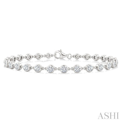 Bezel Set Diamond Station Bracelet