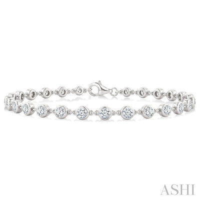 Bezel Set Diamond Station Bracelet