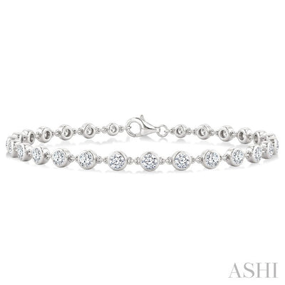 Bezel Set Diamond Station Bracelet