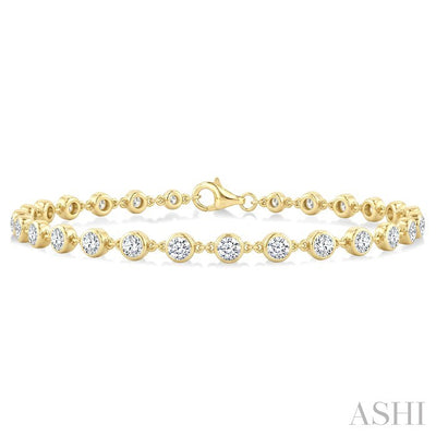 Bezel Set Diamond Station Bracelet