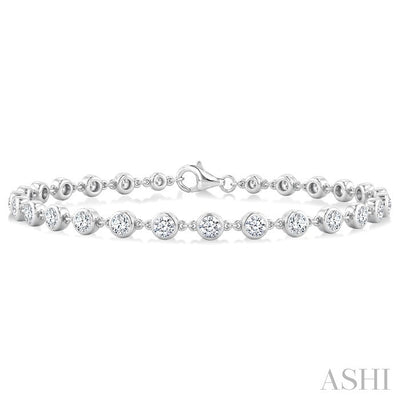 Bezel Set Diamond Station Bracelet