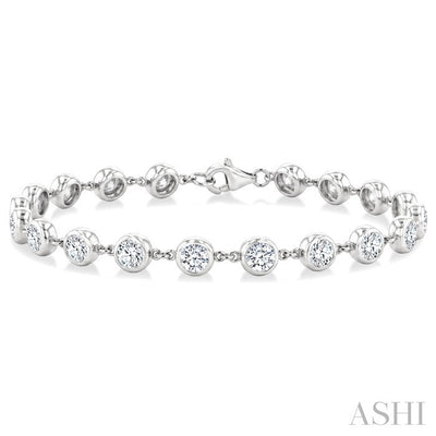 Bezel Set Diamond Station Bracelet